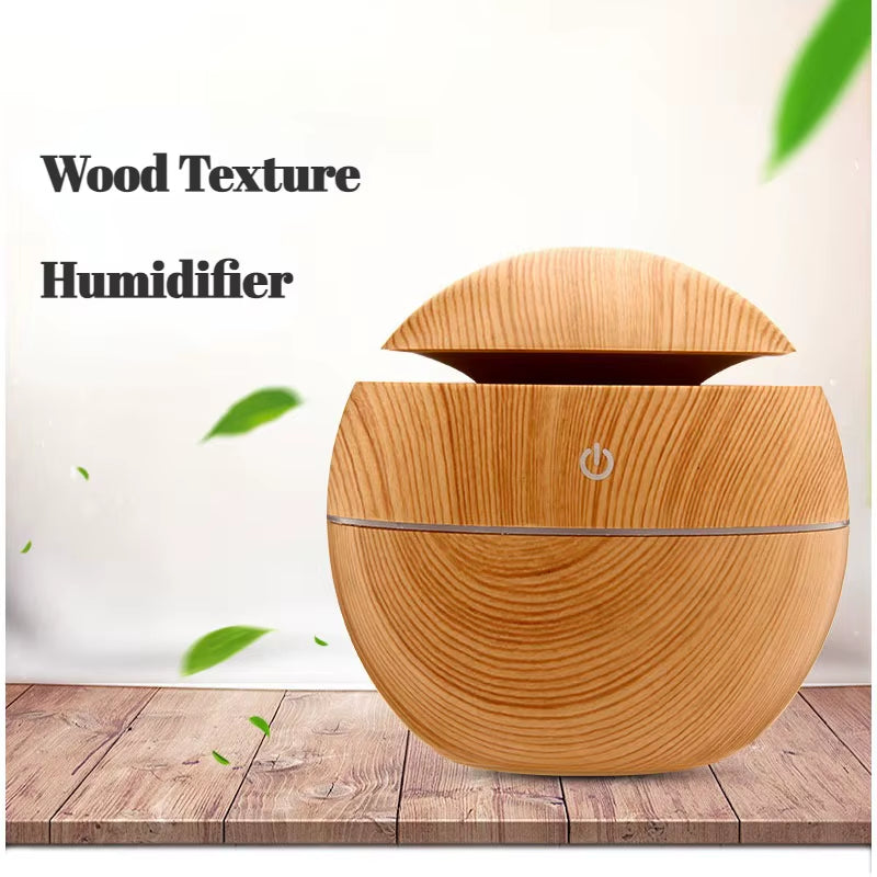 USB Ultrasonic Cool Mist Sprayer Essential Oil Fragrance Mini Home Wood Grain Air Humidifier Electric Air Aroma Diffuser Purifie