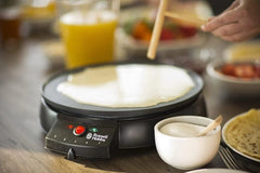 Electric Crepe & Pancake Maker - Large 30Cm (12 Inch) Easy to Clean Non-Stick Hotplate, Crepe Making Tools Inc, Adjustable Thermostat, Power on & Temp Indicator Light, 20920