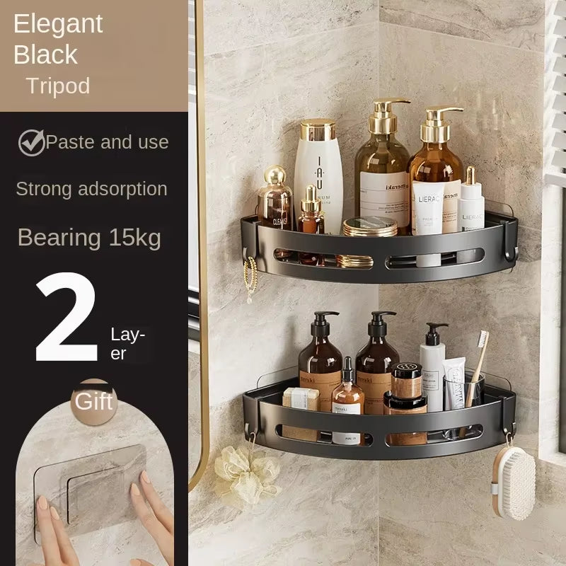 3/2/1 PCS No Punching Required Bathroom Shampoo Holder Shower Caddy Shelves Storage Shelf Towel Holder Shelves for Bathroom