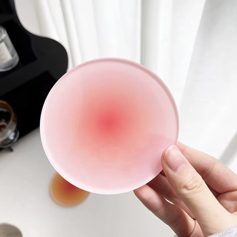 Ins Colour Gradient Acrylic Coaster Anti-Slip round Cup Pad Dining Table Placemat Cafe Decor Mug Mats