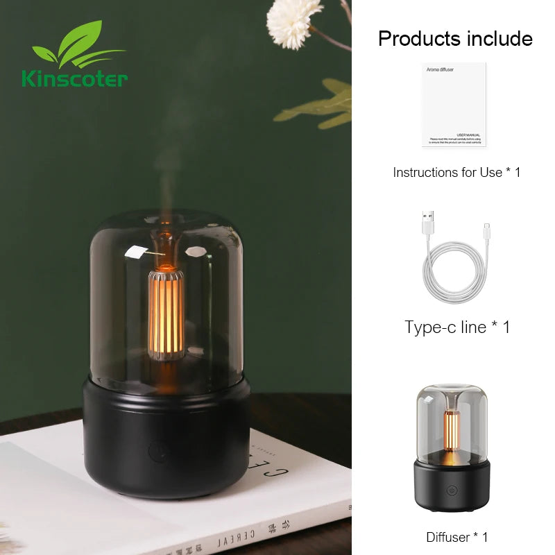 Portable Mini Aroma Diffuser USB Air Humidifier Essential Oil Night Light Cold Mist Maker Sprayer for Home Gift