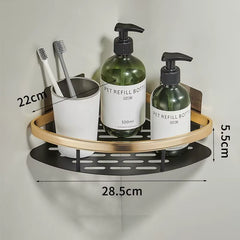 Luxury Bathroom Shelves without Drilling Rustproof Aluminum Shower Wall Shelf Shampoo Towel Holder Bathroom Organizer Accessorie