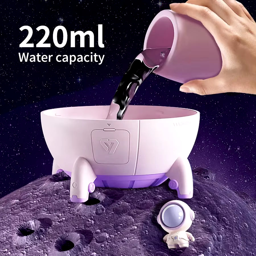 220ML Space Capsule Air Humidifier with USB Rechargeable Mist and 7-Color Atmosphere Light