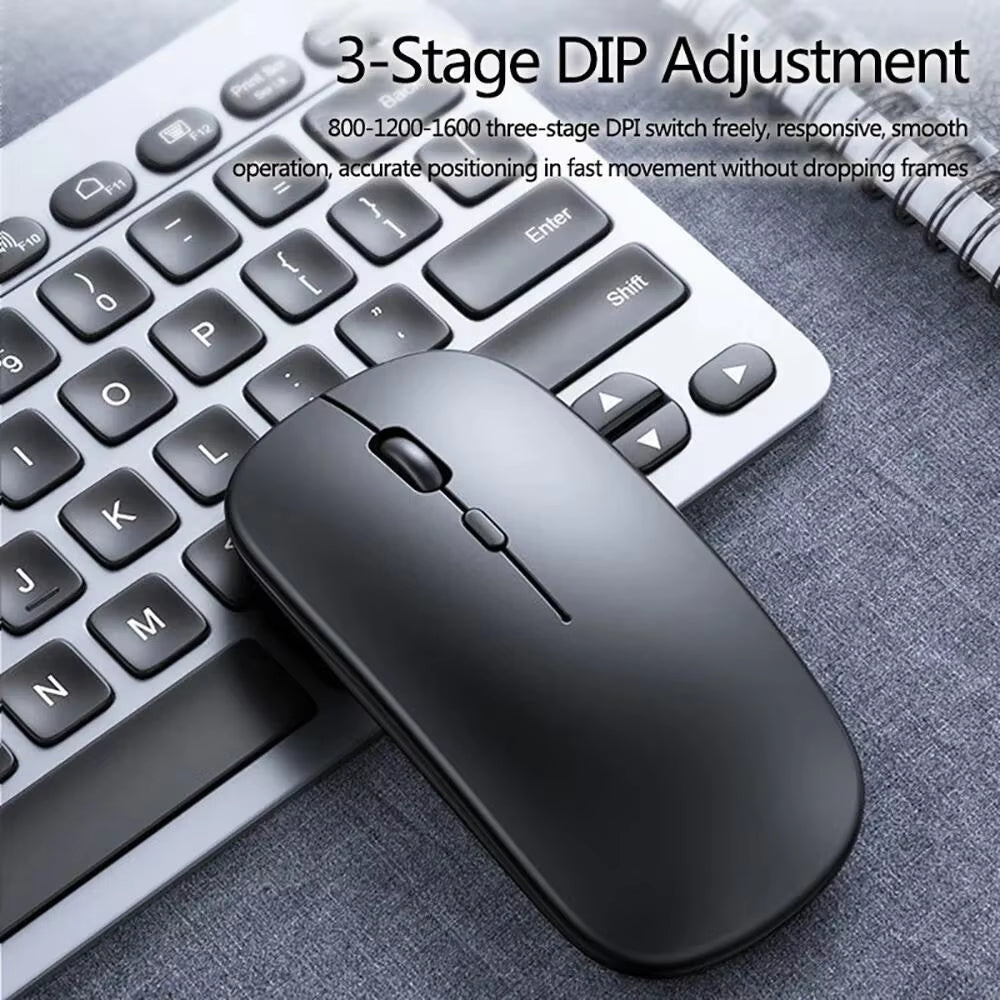 Bluetooth Wireless Optical Mouse, USB Rechargeable for Computer, Laptop, MacBook, and Gaming