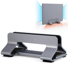 Vertical Laptop Stand Tool-Free Adjustable Aluminum Laptop Stand Holder Vertical Width from 0.35"-1.6" Support Almost All Laptop