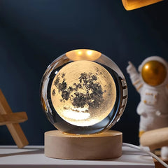 USB LED Night Light Galaxy Saturn 3D Crystal Ball Mood Light Bedroom Home Decor Table Lamp for Children Christmas Creative Gift