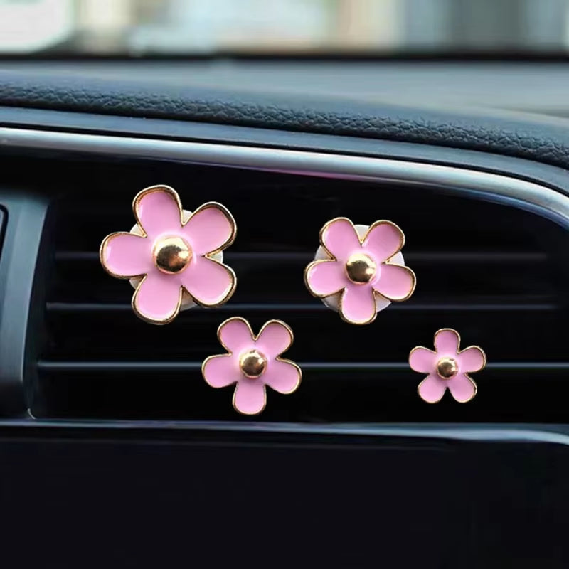 Car Outlet Vent Perfume Clips Cute Flower Air Freshener Diffuser Conditioning Aromatherapy Perfume Clip Car Interior Decoration