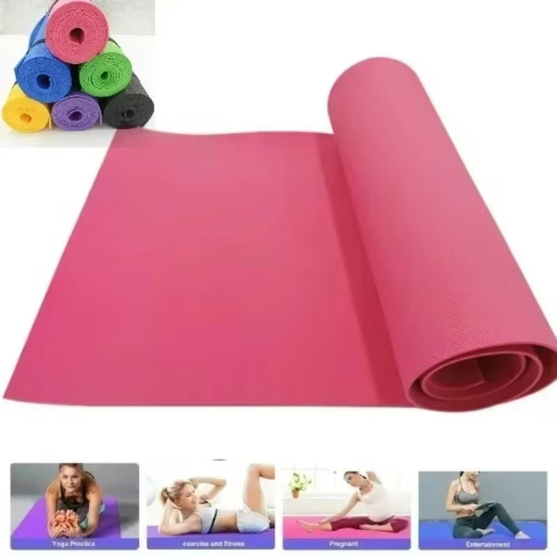 4MM Thick 173Cmx61Cm Yoga Mats Non-Slip Exercise Mat Fitness Tasteless Pilates Workout Gym Mats with Bandage Sports Fitness