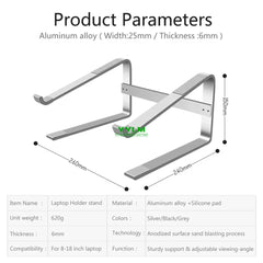 Aluminum Laptop Stand Notebook Riser Holder for Macbook Air 13 Ipad Pro Dell HP Lenovo Xiaomi Computer Tablet Support Ordinateur