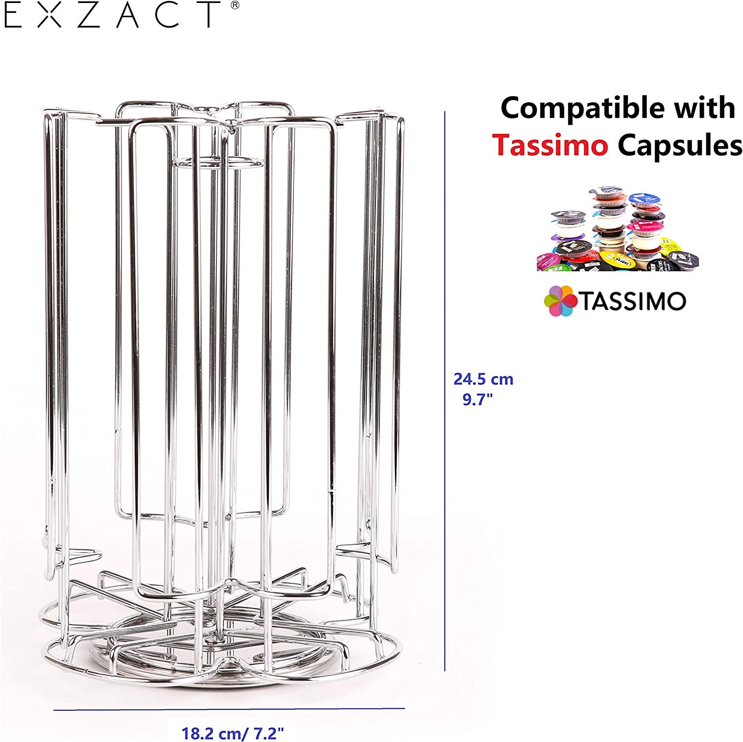 Coffee Capsule Holder, Compatible with Tassimo Capsules, Not Sold or Created by Tassimo, Rotating Coffee Capsule Stand Pod Rack (52Pcs Max)