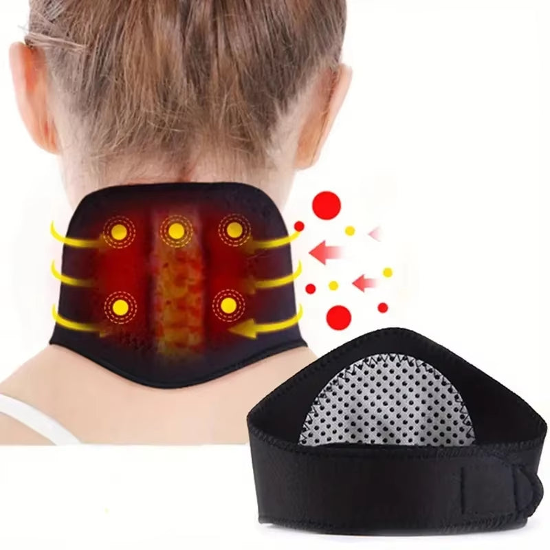 Self-Heating Magnetic Neck Support Brace - Medium Soft Portable Cervical Pillow with Spontaneous Heat Therapy for Tingling, Pain