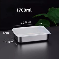 Stainless Steel Refrigerator Meat Storage Box Food Storage Containers with Lid Refrigerator Organizer Container Kitchen Storage