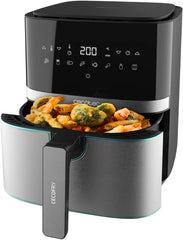 Air Fryer 5,5 L Cecofry Full Inox 5500 Pro. 1700W, Dietary and Digital, Touch Panel, Stainless Steel Finish, Perfectcook Technology, Thermostat, 8 Modes. Oil Free.