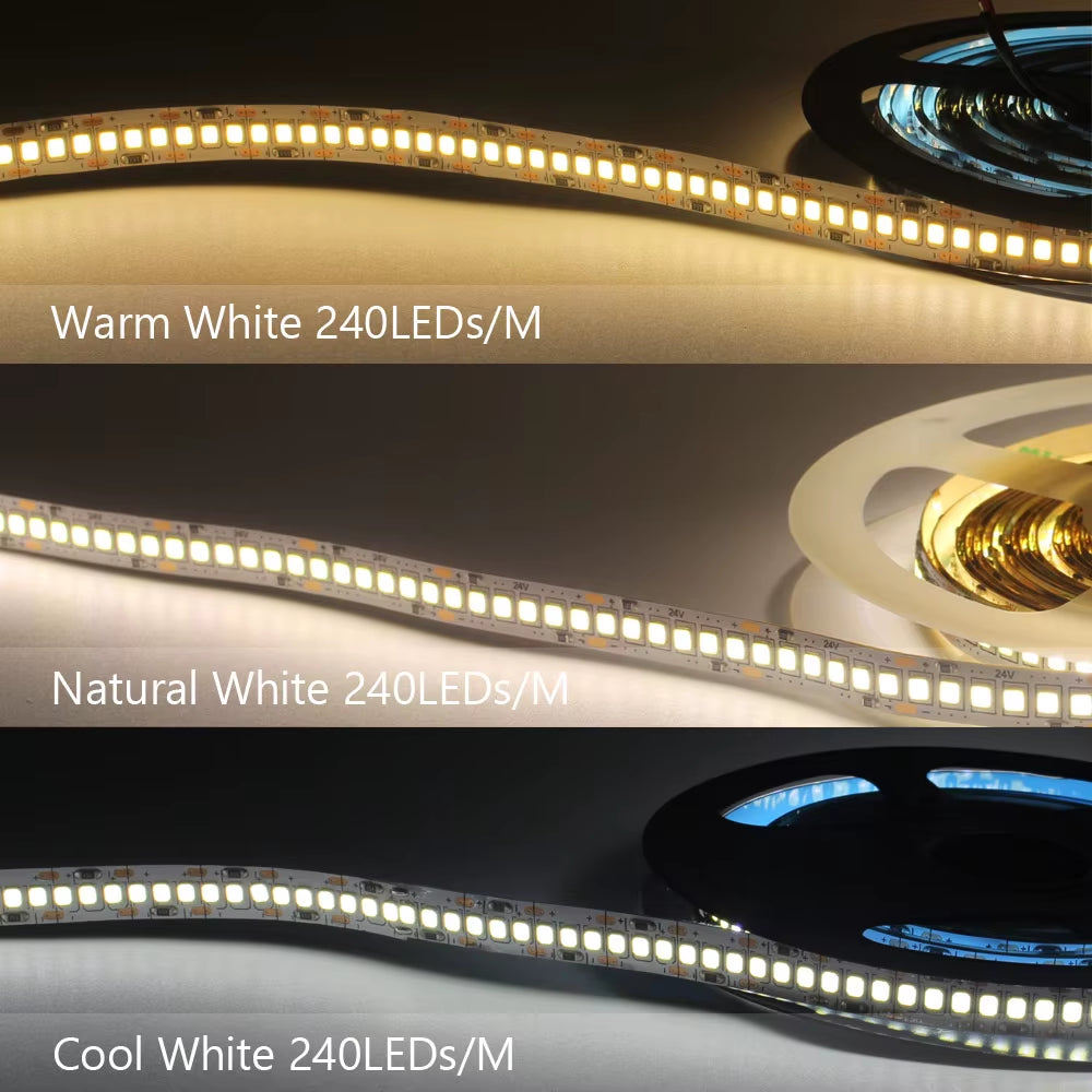 12V LED Strip SMD 2835 1M 2M 3M 4M 5M LED Stripe Tape Light 120LED/M 240LED/M Warm White Flexible Strip Ribbon Home Decor Light