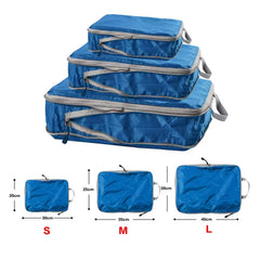 Foldable Compressible Packing Cubes, Waterproof Travel Storage Bag, Nylon Suitcase, Portable with Handbag, Luggage Organizer