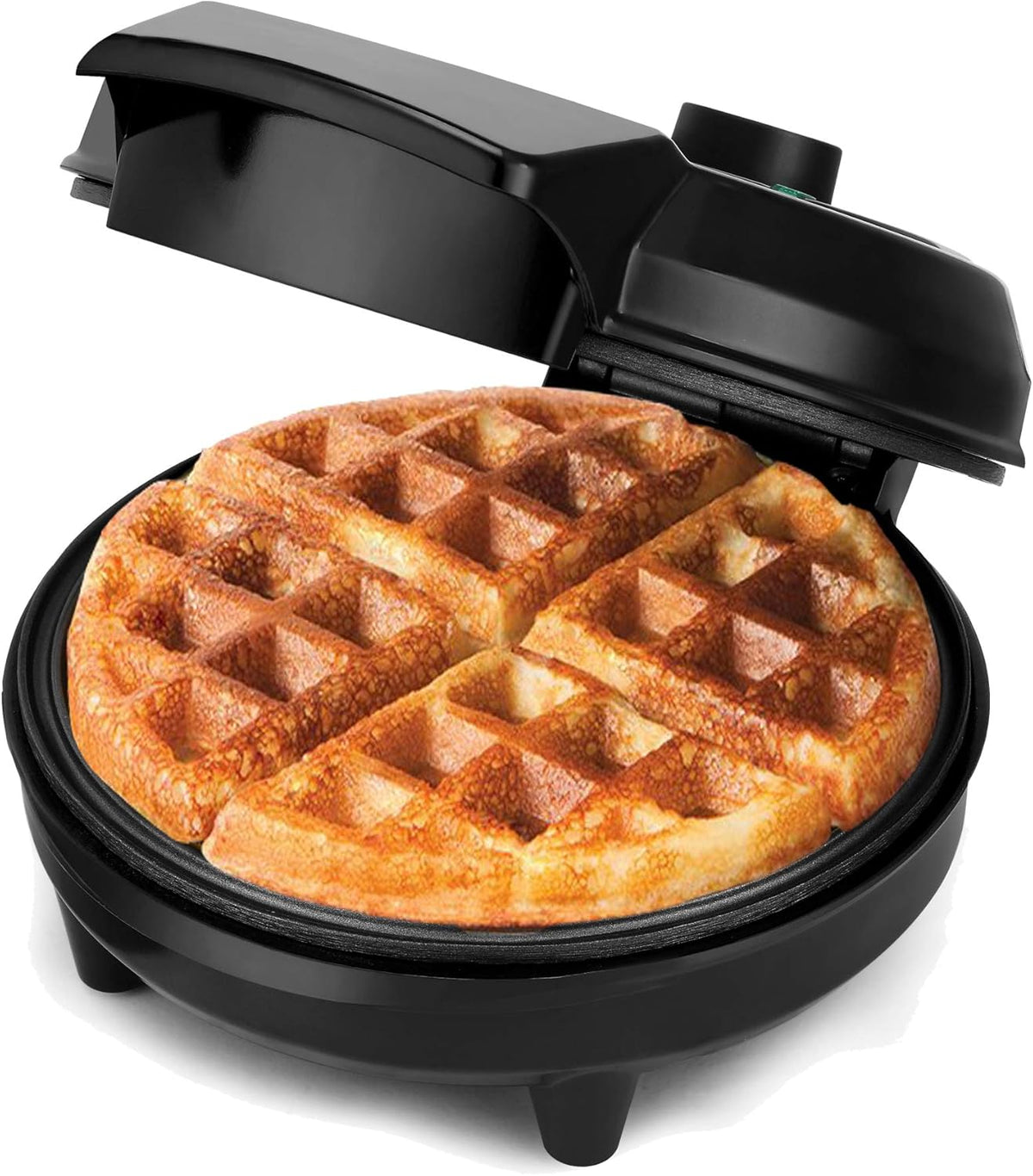 Waffle Maker Iron Machine - Deep Fill Non-Stick Coating Cooking Plates, Adjustable Temperature Control, Belgian American round Waffle Iron - 700W