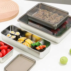 Stainless Steel Refrigerator Meat Storage Box Food Storage Containers with Lid Refrigerator Organizer Container Kitchen Storage