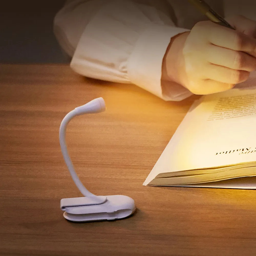 Portable Mini Book Light: USB Rechargeable LED Night Light with Dimmable Function