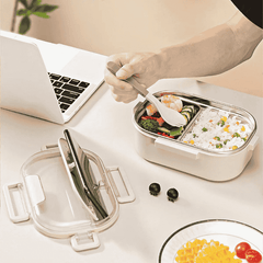 Stainless Steel Thermal Insulation Lunch Box: Leak-Proof Seal for Student and Office Workers, Complete with Spoon (900Ml)