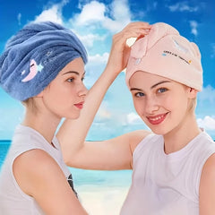 1Pc Quickly Dry Hair Hat Super Absorbent Soft Bathroom Women Head Towels Girls Cute Hair Towel Hair Dry Wrap Bonnets