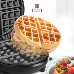 Waffle Maker Iron Machine - Deep Fill Non-Stick Coating Cooking Plates, Adjustable Temperature Control, Belgian American round Waffle Iron - 700W