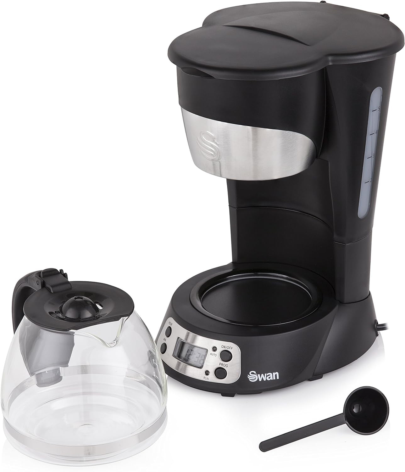 SK13130N Programmable Coffee Maker with Keep Warm Function, LCD Timer, 750Ml, 700W, Black