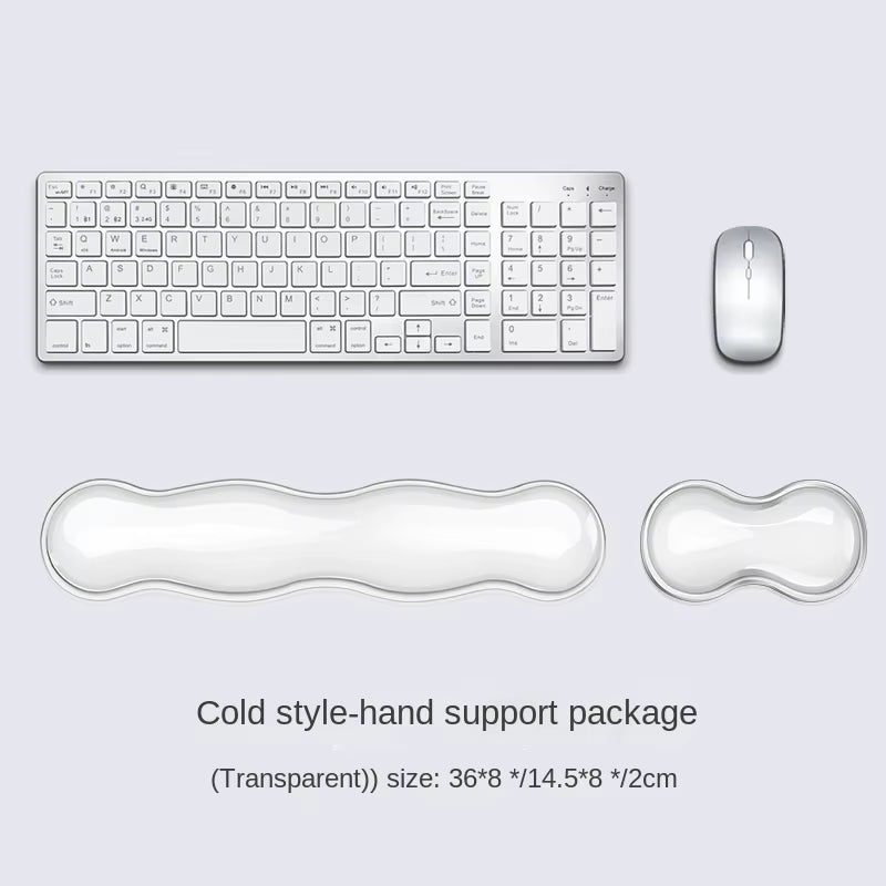 Mouse Pad with Wrist Rest, Keyboard Rest, anti Slip Silicone Transparent Desktop Office Game Console, Mouse Wrist Rest