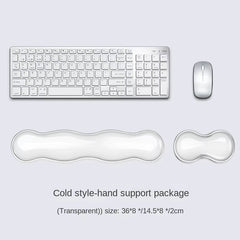 Mouse Pad with Wrist Rest, Keyboard Rest, anti Slip Silicone Transparent Desktop Office Game Console, Mouse Wrist Rest