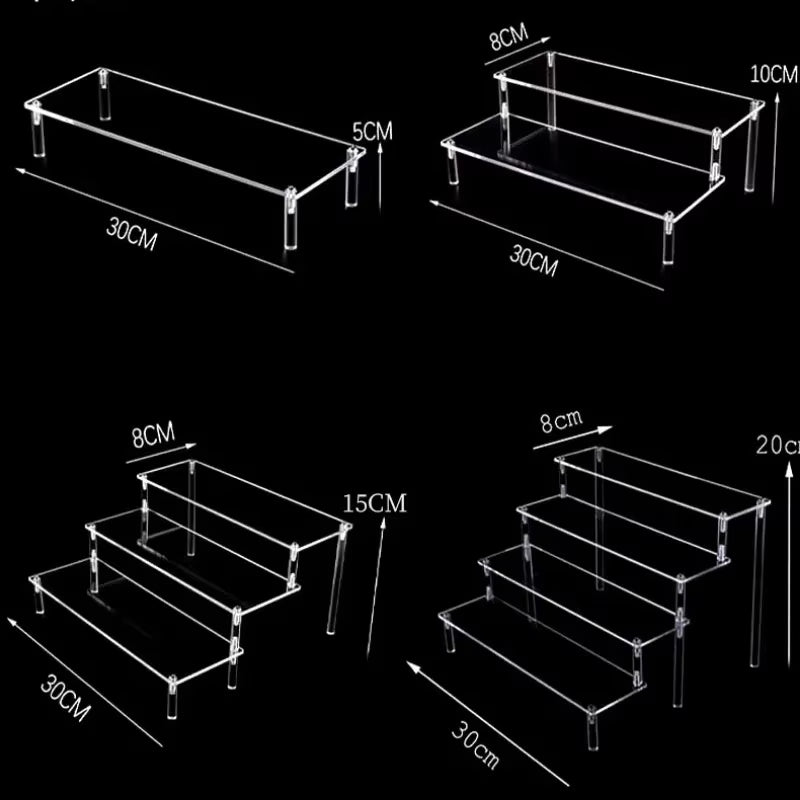 30Cm Acrylic Display Stand, Clear Riser Rack for Cupcakes, Perfume, Dolls, and Nail Storage