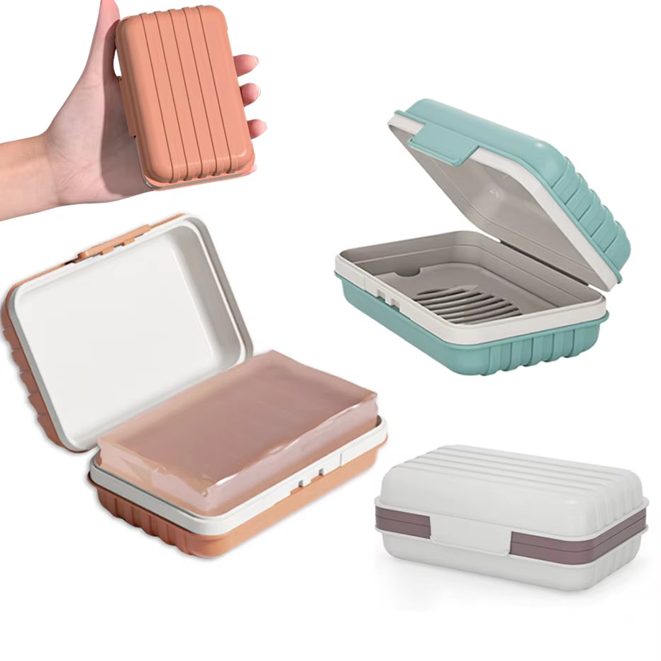  Bathroom Soap Dish with Lid, Plastic Soap Box for Dry Storage and Travel Essentials