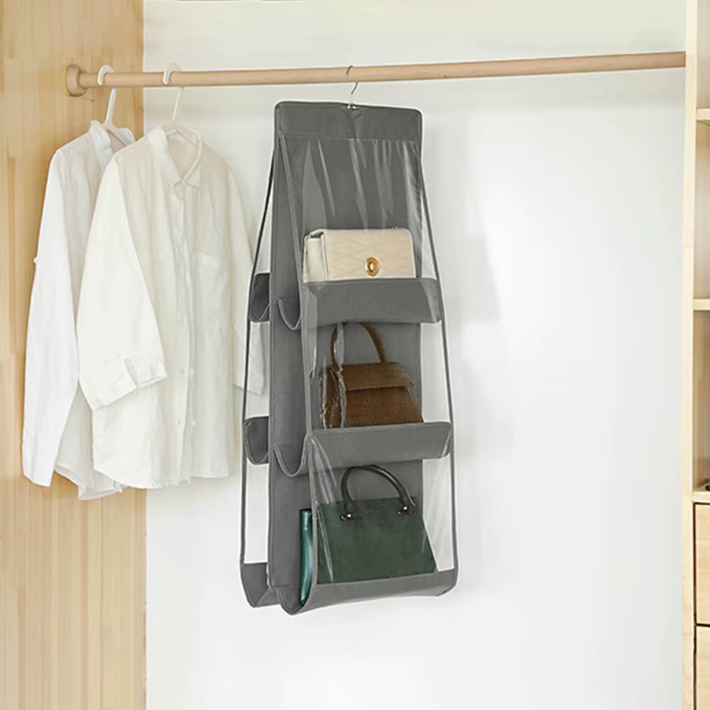 1PC Bag Storage Bag Hanging Bag Hanging 8-Sided Transparent Storage Bag Bedroom Closet Dust Bag Foldable