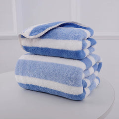 Striped Pattern Towel Set, Soft Hand and Bath Towels, Quick Drying and Absorbent for Bathroom