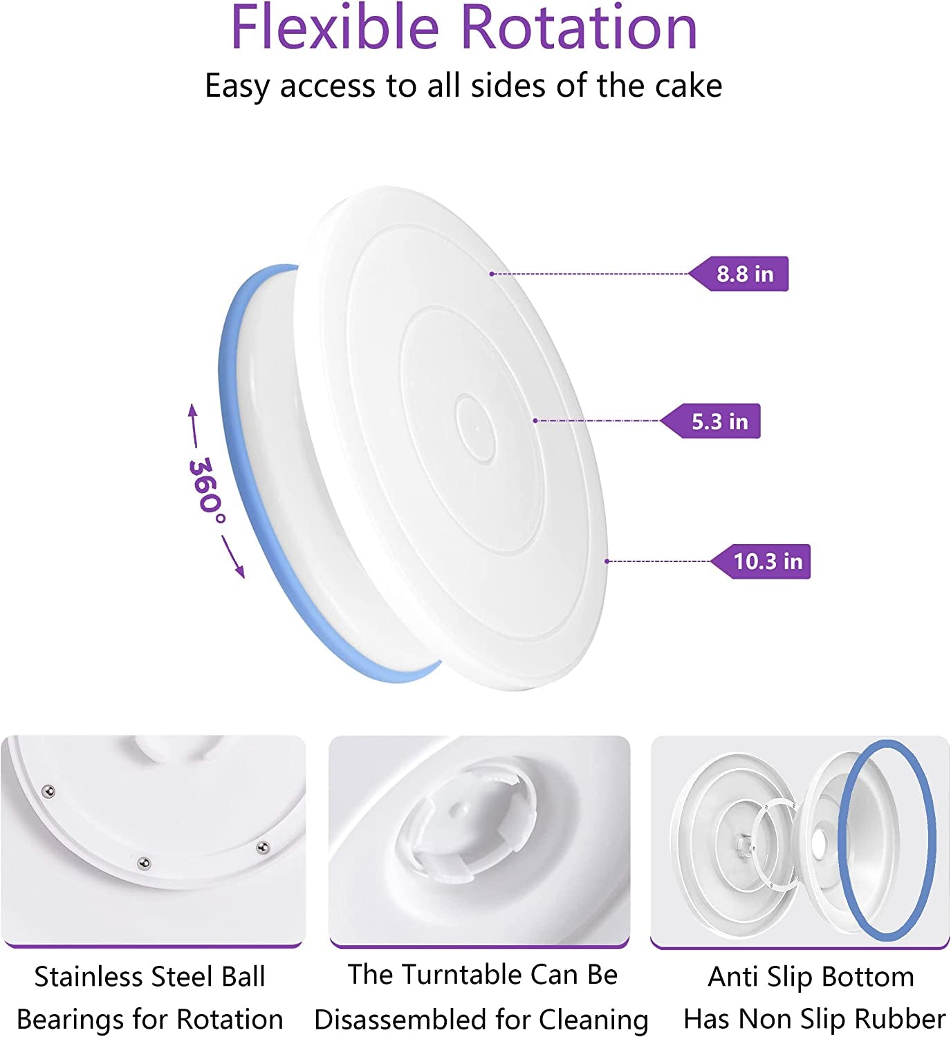 Cake Decorating Kit,137Pcs Cake Decorating Supplies with Cake Turntable for Decorating,Pastry Piping Bag,Russian Piping Tips Baking Tools, Cake Baking Supplies for Beginners