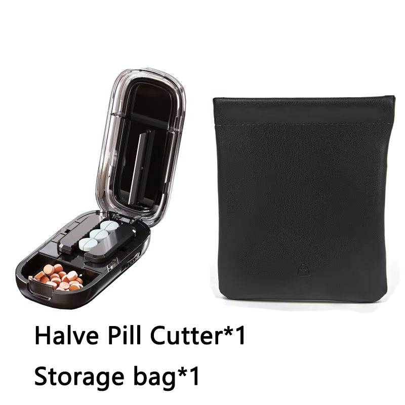 Newest Quartering Pill Cutter Storage Box Portable Drug Tablet Medicine Dustproof Divider Organizer Crusher Pill Cutter