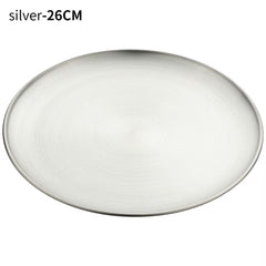 Stainless Steel Metal Dining Disc round Bone Spitting Dish High Quality Shallow Tray Gold Silver Fruit Meat Tableware