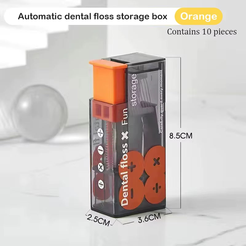 Dental Floss Dispenser Containing 10Pcs Floss Dental Floss Storage Box Auto Refillable Oral Hygiene Care Floss Pick