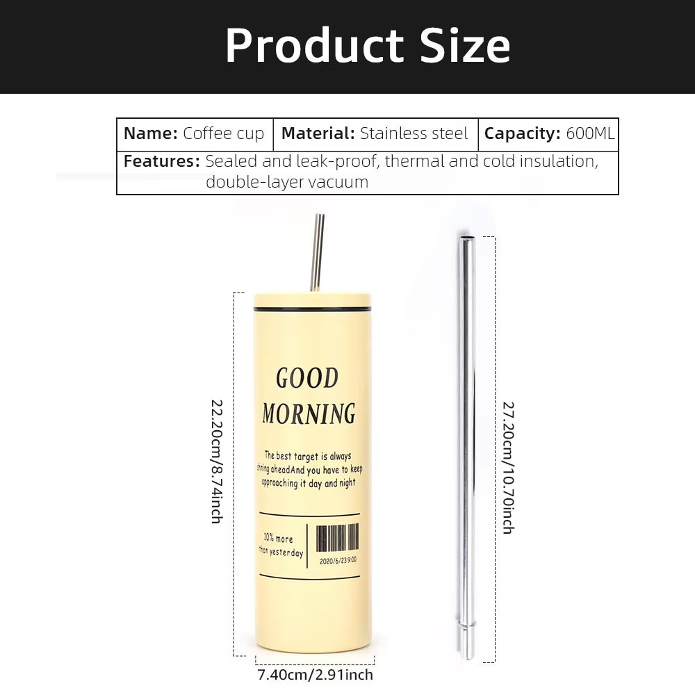 Stainless Steel Coffee Cup Thermoses Double Wall Vacuum Flask Insulated Cup Portable Ice American Coffee Mug Water Bottle