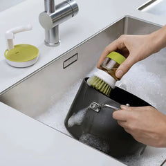 Dish Brush with Soap Dispenser Multi Use Soap Dispensing Scrub Brush for Household Universal Kitchen Dish Palm Brush with Tary