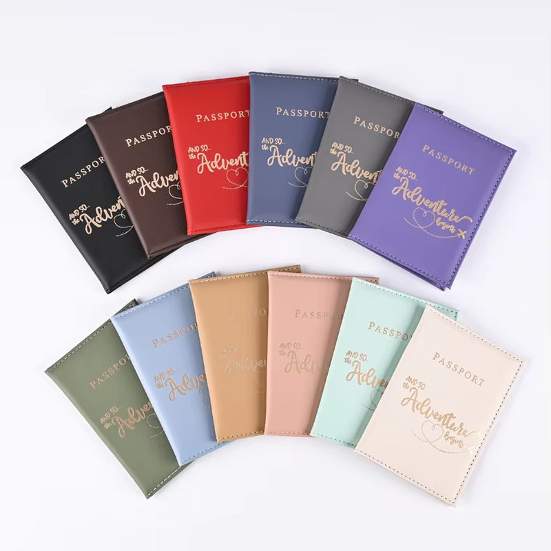 1PCS Passport Cover Bag for Women Men Pu Leathaer Fashion Travel Passport Holder Case ID Name Business Cards Protector Pouch