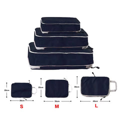 Foldable Compressible Packing Cubes, Waterproof Travel Storage Bag, Nylon Suitcase, Portable with Handbag, Luggage Organizer