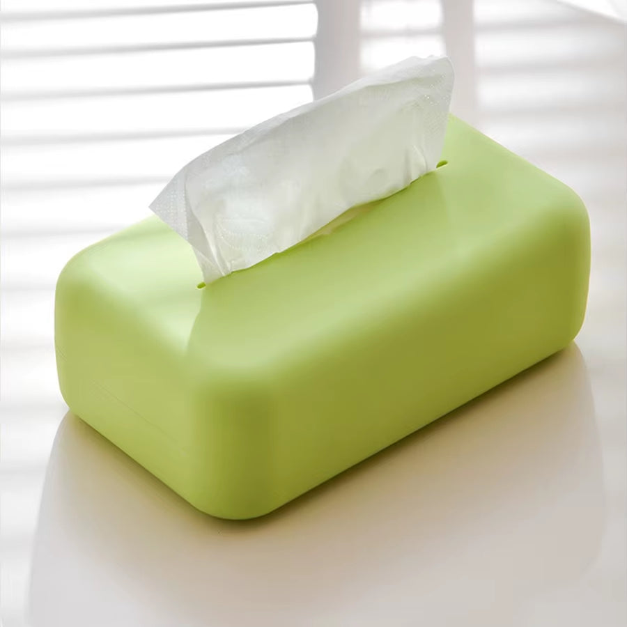 Light Luxury Tissue Box Soft Waterproof Tissue Box Cover Silicone Reusable Wet Wipe Box Holder Bathroom Kitchen Paper Holder