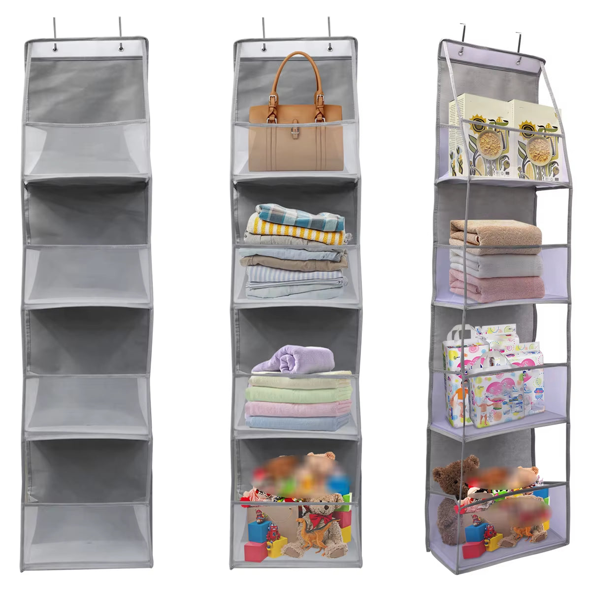 1Pc 4 /6Layer over the Door Hanging Organizer Cosmetics Wall Hanging Storage Organizerfor Nursery Bathroom Closet Bedroom Dorm