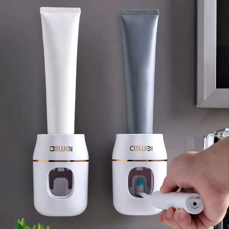 Upgrade Your Bathroom with This 1Pc Toothpaste Squeezer and Storage Rack - Automatic Toothpaste Refills Made Easy!