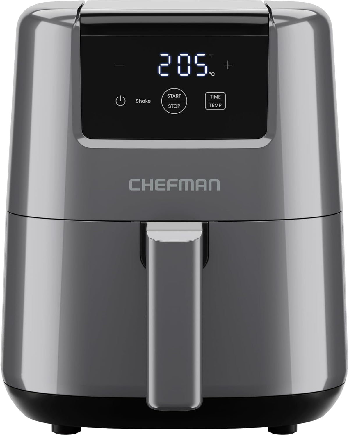 2L Mini Air Fryer – Digital Space-Saving Compact Air Fryer with Nonstick and Dishwasher Safe Basket, Quick & Easy Meals in Minutes, Features Digital Timer and Shake Reminder – Grey