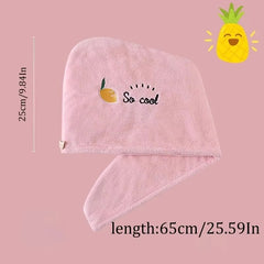 1Pc Quickly Dry Hair Hat Super Absorbent Soft Bathroom Women Head Towels Girls Cute Hair Towel Hair Dry Wrap Bonnets