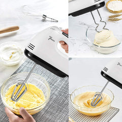 Hand Mixer, Electric Cake Whisk Food Mixer for Baking Self-Control/Turbo Boost + 4 Stainless Steel Accessory Food Beater for Cake Bread