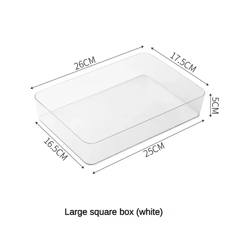 Transparent Box Storage Organizer Desk Plastic Storage Box Container Drawer Organizer Table Jewelry Box Makeup Organizer Boxes