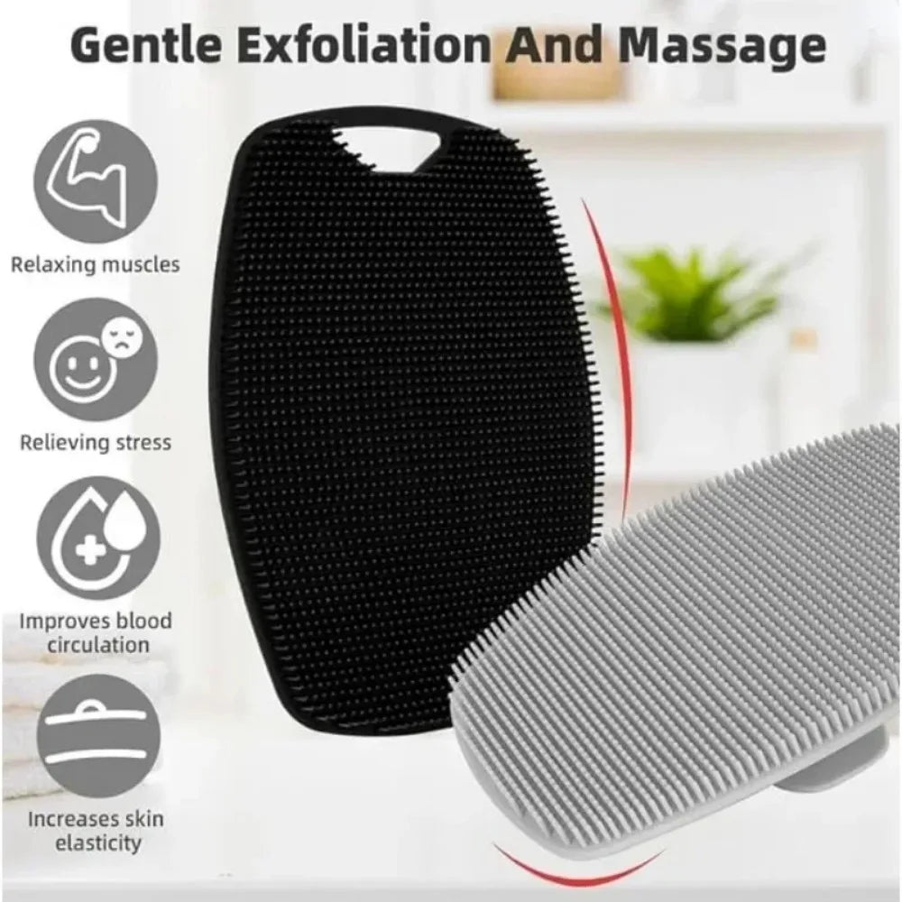 1Pc Soft Silicone Exfoliating Brush Cleanser Manual Body Cleansing Scrubber Shower Gentle Massage Bath Brush for Men