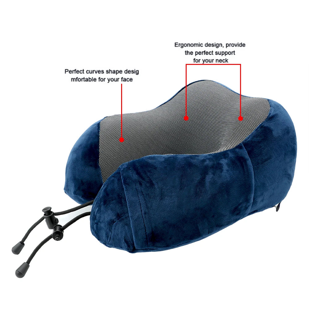 Soft Travel Pillow U Shaped Travel Healthcare Memory Foam Neck Cervical Airplane Pillow Neck Cushion