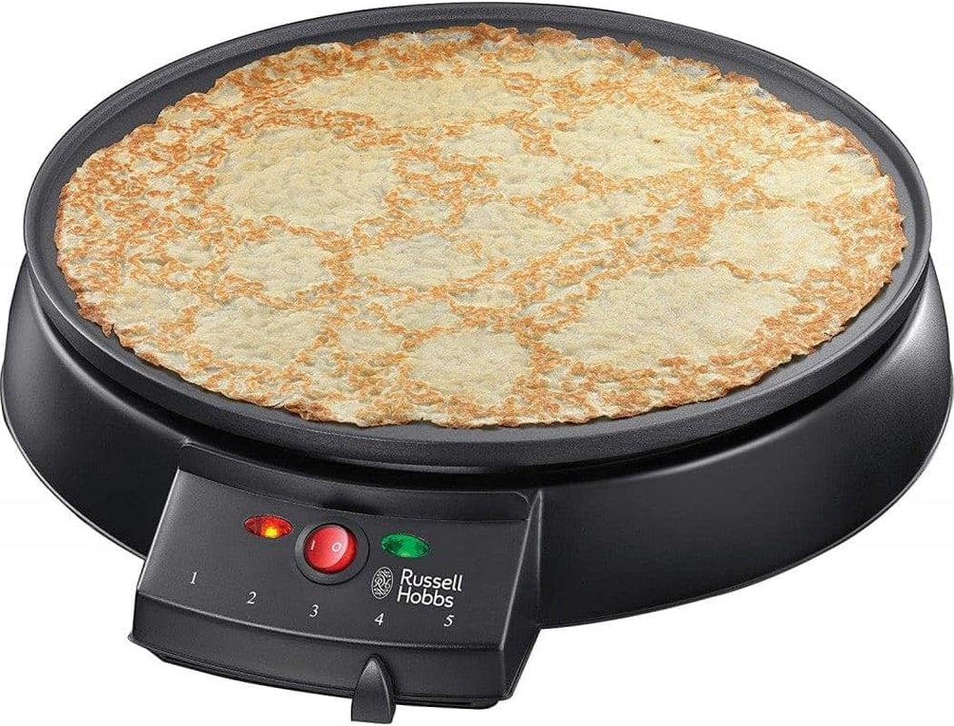 Electric Crepe & Pancake Maker - Large 30Cm (12 Inch) Easy to Clean Non-Stick Hotplate, Crepe Making Tools Inc, Adjustable Thermostat, Power on & Temp Indicator Light, 20920